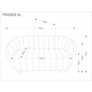 Sofa 2-osobowa Fraser Halmar | Kremowa, 140cm | Sklep mebli