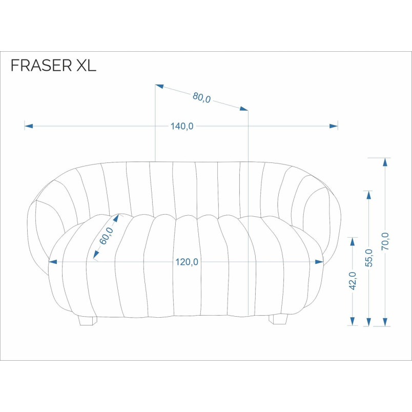 Sofa 2-osobowa Fraser Halmar | Kremowa, 140cm | Sklep mebli