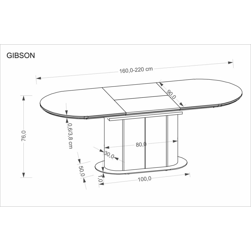 Stół owalny ceramiczny Gibson | Halmar - Luksus i funkcjonalność