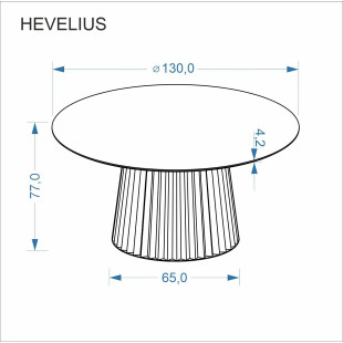 Stół okrągły Hevelius 130cm orzech/czarny | Halmar
