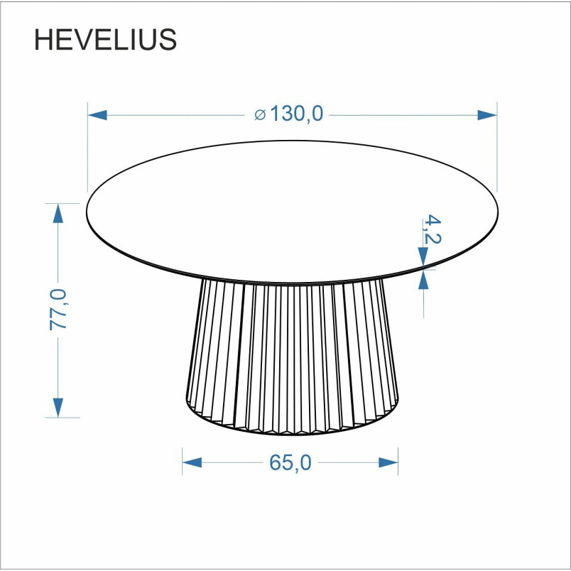 Stół okrągły Hevelius 130cm orzech/czarny | Halmar