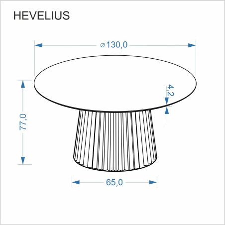 Stół okrągły Hevelius 130cm orzech/czarny | Halmar