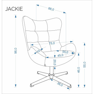 Fotel wypoczynkowy obrotowy Jackie popiel Halmar - Komfort i styl