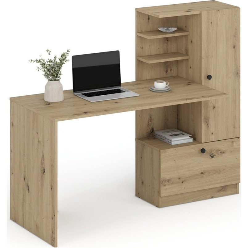 Biurko z regałem Hobas 150cm dąb artisan - Halmar | Komfort i styl