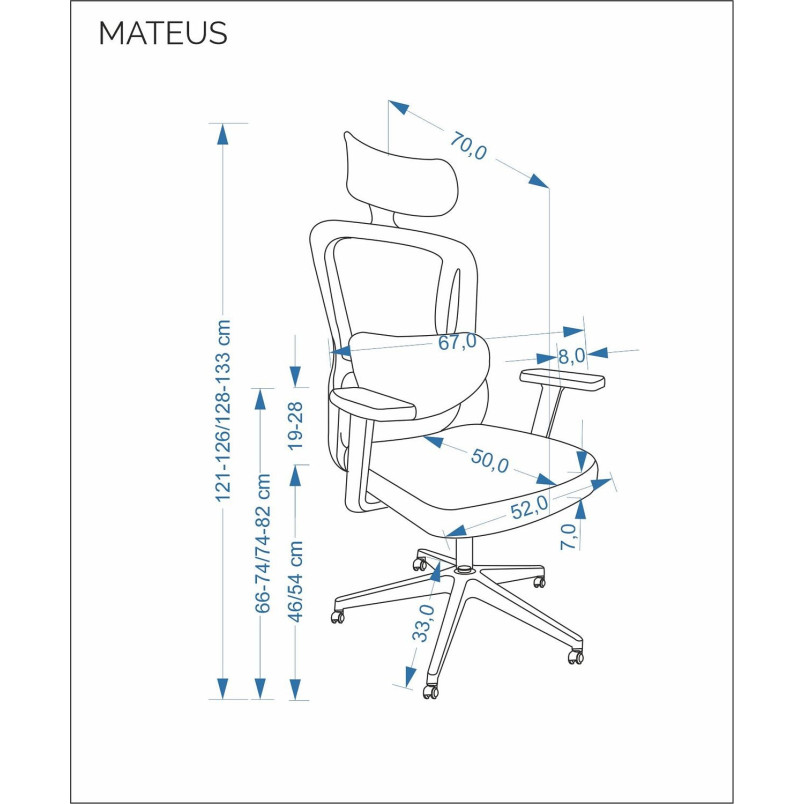 Fotel biurowy Mateus - Ergonomia i Komfort | Halmar