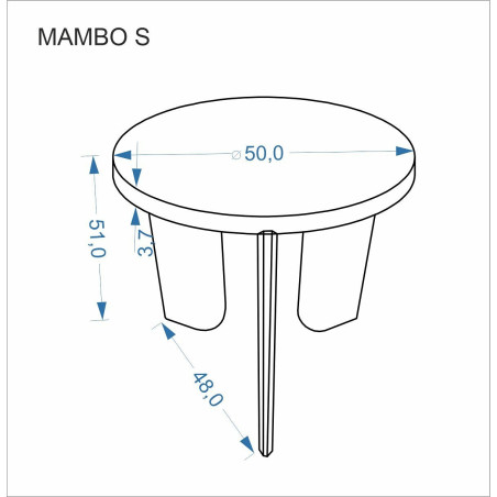 Stolik boczny Mambo Halmar | Trawertyen/Orzech | 50cm