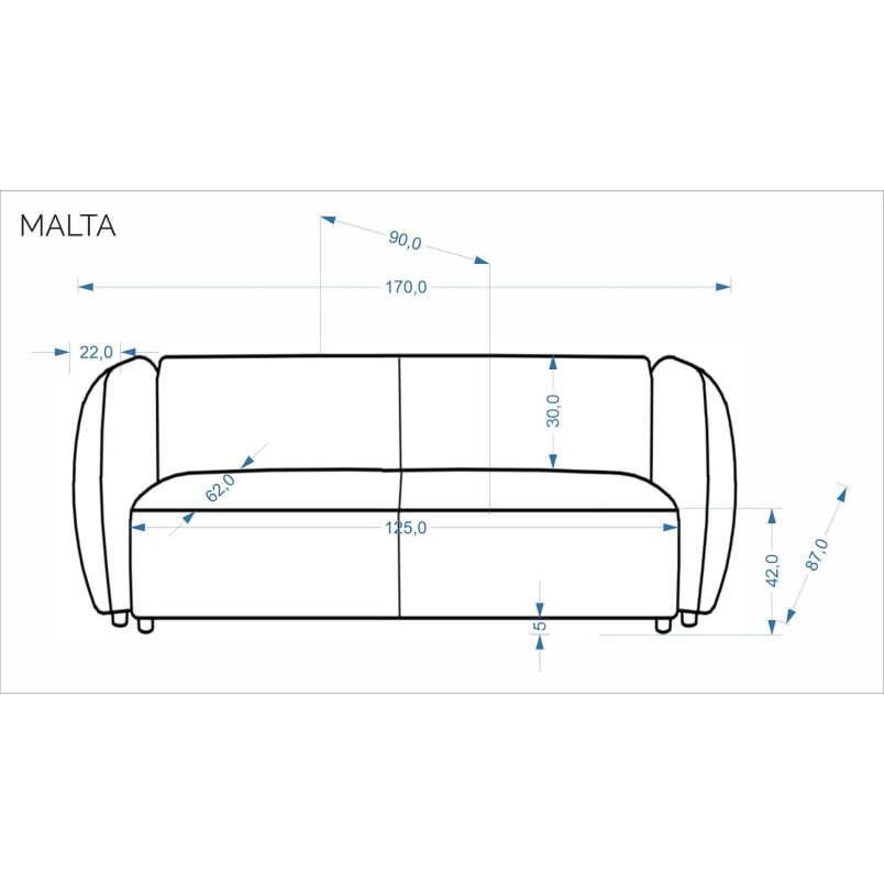 Sofa 2-osobowa Malta kremowa Halmar | Komfort i styl