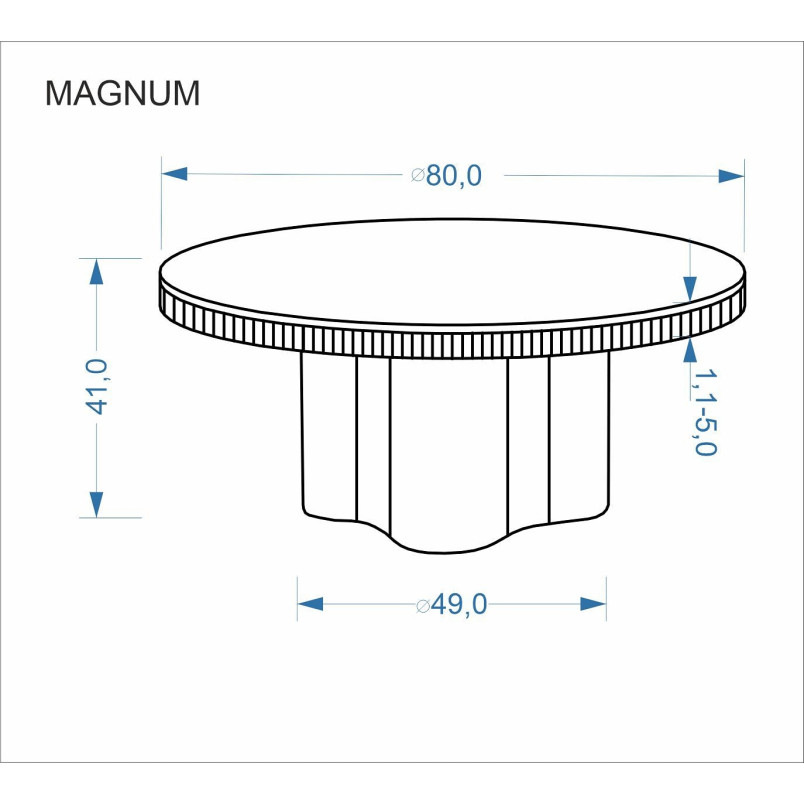 Stolik kawowy Magnum Halmar | Okrągły, biały marmur, 50cm