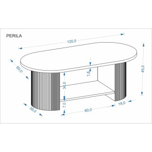 Stolik owalny Perila 120x60 - Halmar | Orzechowy