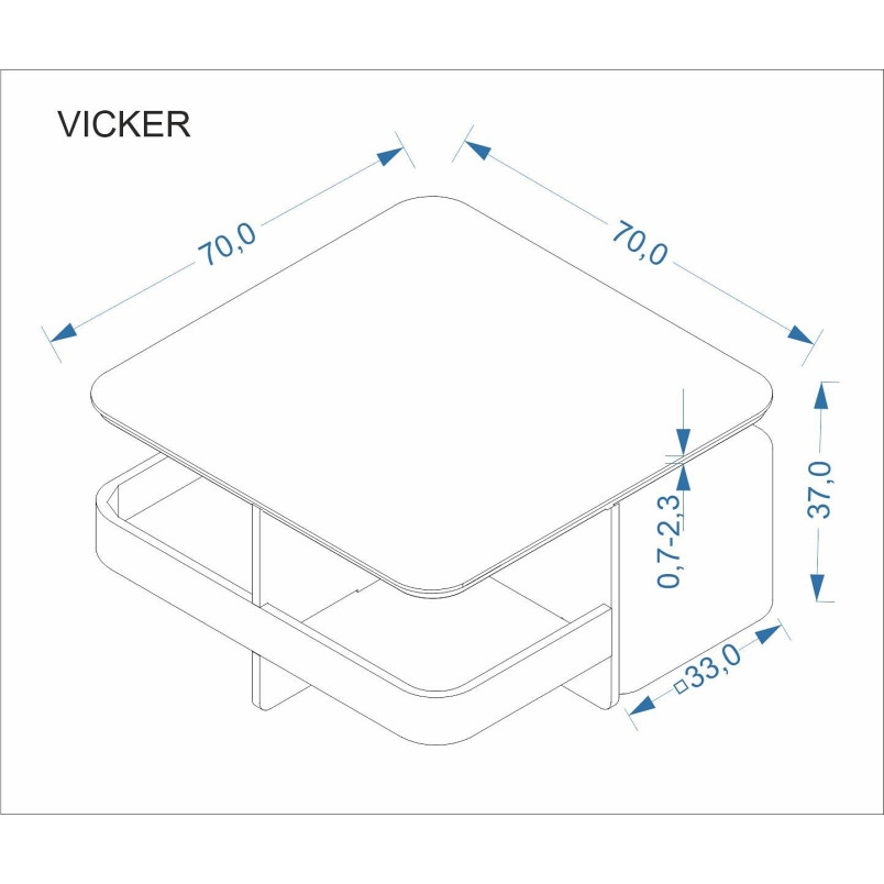 Stolik Vicker z pufami | Halmar | Czarny marmur, orzech