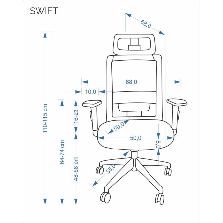 Fotel biurowy ergonomiczny Swift czarny Halmar - Komfort i zdrowie
