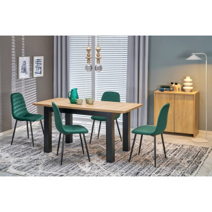 Stół rozkładany Gizmo 120-160cm | Halmar | Dąb Artisan / Czarny