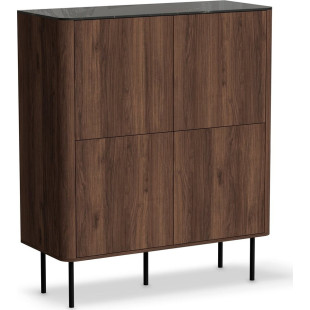 Komoda Solano 100cm Halmar | Orzech Warmia / Czarny Marmur