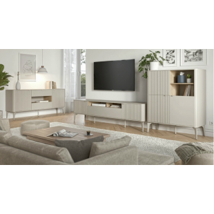 Szafka RTV Beluci 160x40 - Halmar | Kaszmir/Dąb Cremona