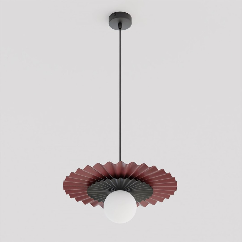 Lampa wisząca Emibig | Talerzowa kula burgund/czarny - Odkryj elegancję!