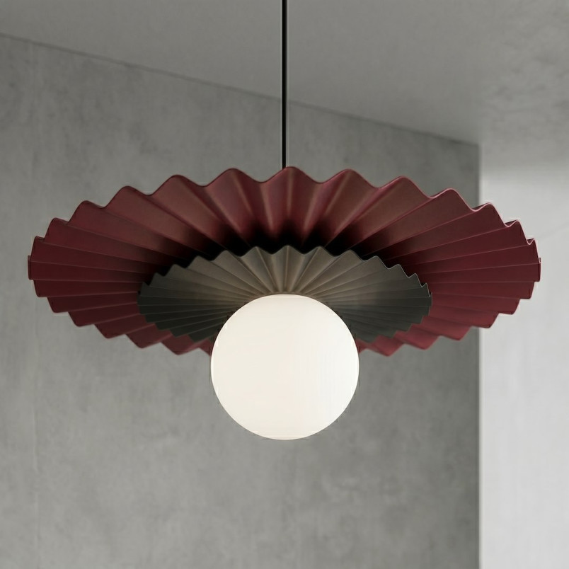 Lampa wisząca Emibig | Talerzowa kula burgund/czarny - Odkryj elegancję!