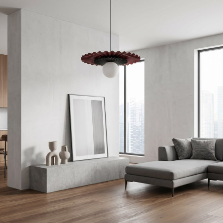 Lampa wisząca Emibig | Talerzowa kula burgund/czarny - Odkryj elegancję!