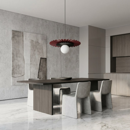 Lampa wisząca Emibig | Talerzowa kula burgund/czarny - Odkryj elegancję!