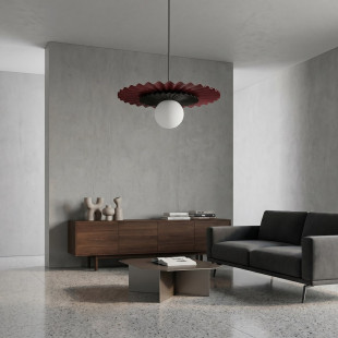 Lampa wisząca Emibig | Talerzowa kula burgund/czarny - Odkryj elegancję!