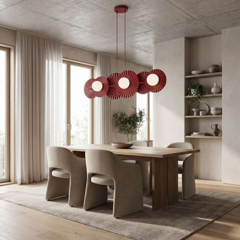 Lampa wisząca Umbra VI - nowoczesny design, burgundzki kolor | Emibig