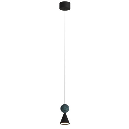 Lampa wisząca Bingo LED MaxLight - Czarna, Stożek, Retro