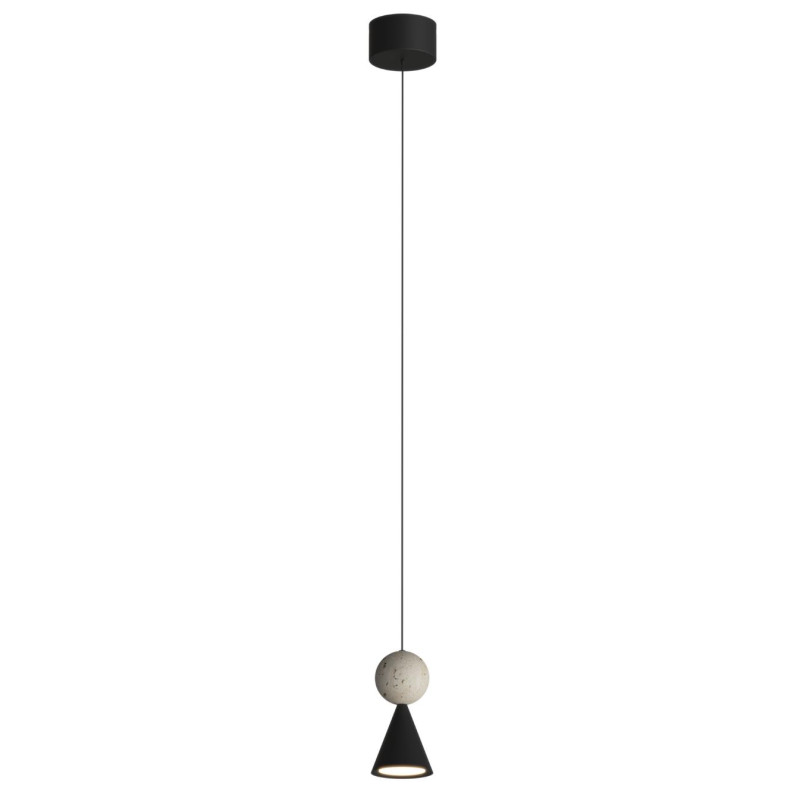 Lampa wisząca Bingo LED MaxLight | Czarny, Trawertyn | Sklep z lampami