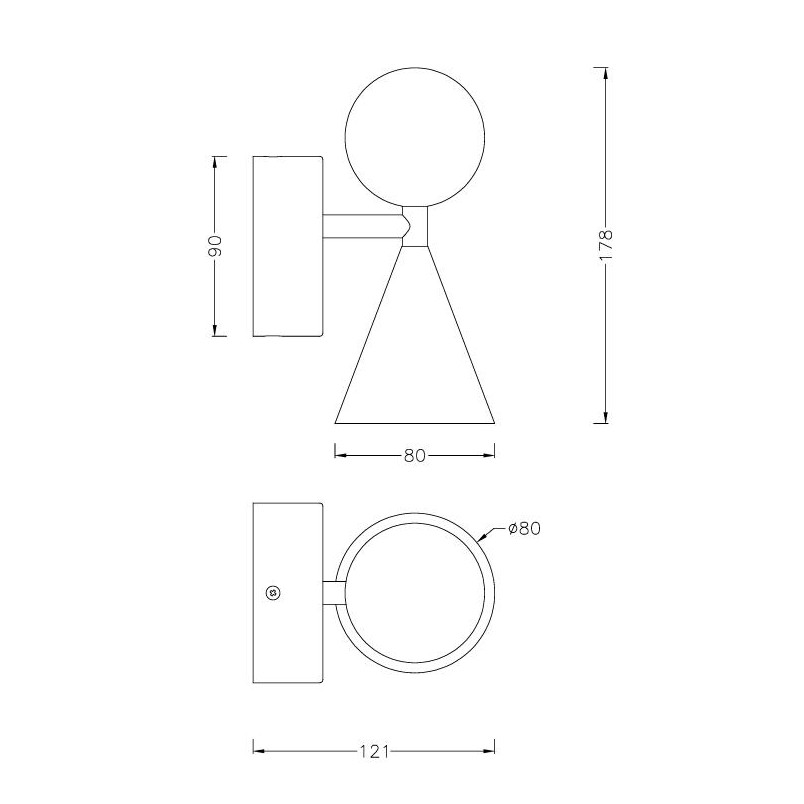 Kinkiet Bingo LED czarny/malachit - MaxLight | Retro design