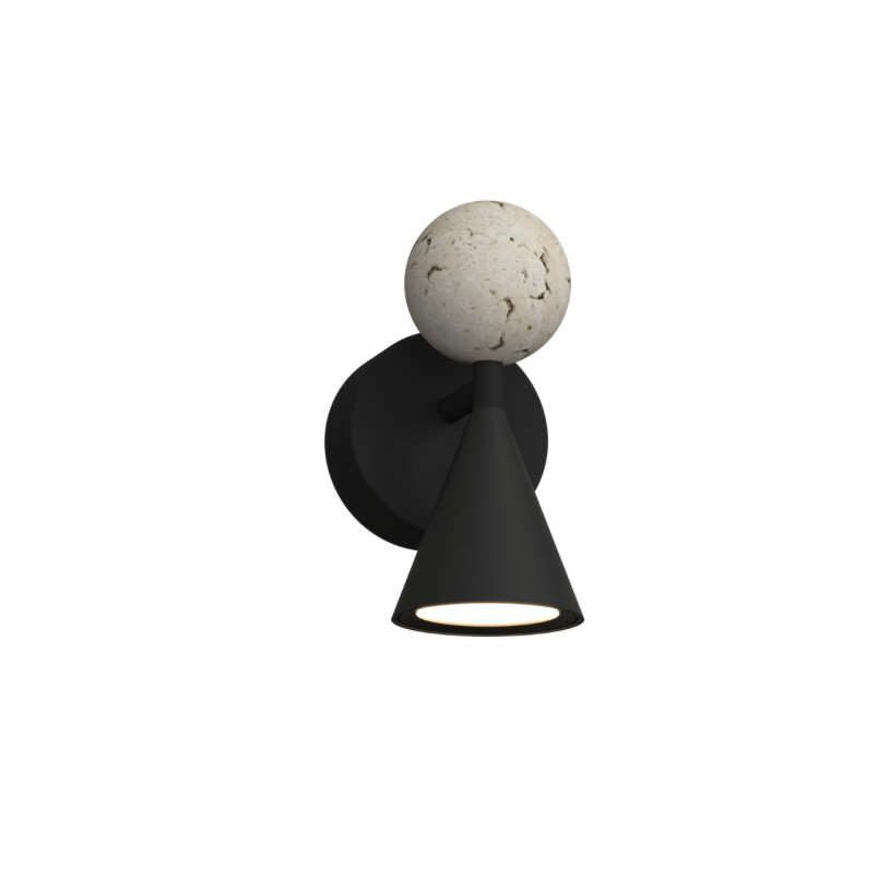 Kinkiet Bingo LED - czarny/trawertyn | Maxlight