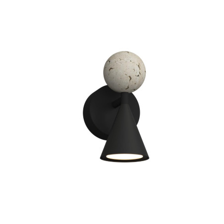 Kinkiet Bingo LED - czarny/trawertyn | Maxlight