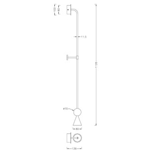 Kinkiet Bingo LED czarny/malachit | Maxlight - Retro design