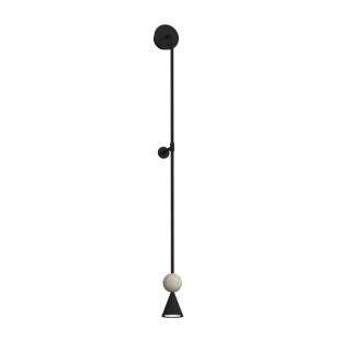 Kinkiet Bingo LED czarny/trawertyn | MaxLight | Retro
