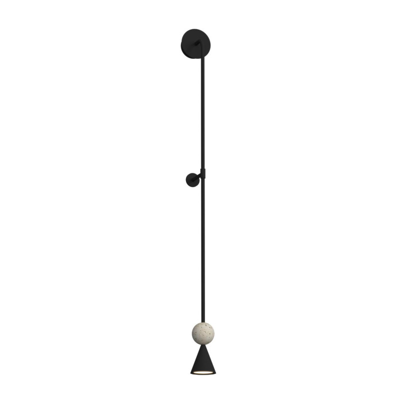 Kinkiet Bingo LED czarny/trawertyn | MaxLight | Retro