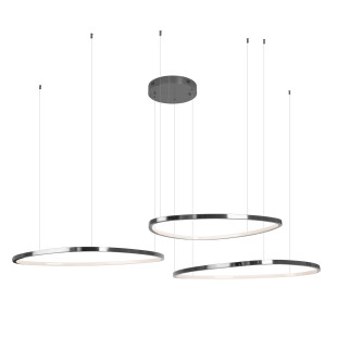 Lampa wisząca Cayenne LED - 3 ringi, czarny | MaxLight