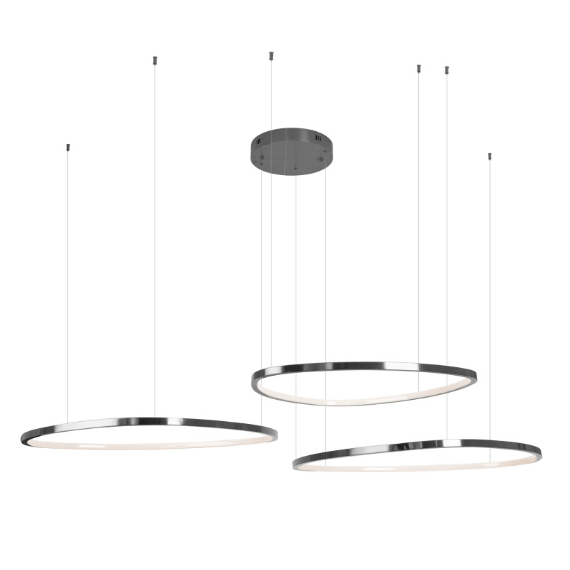 Lampa wisząca Cayenne LED - 3 ringi, czarny | MaxLight