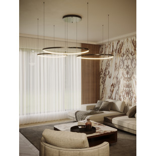 Lampa wisząca Cayenne LED - 3 ringi, czarny | MaxLight