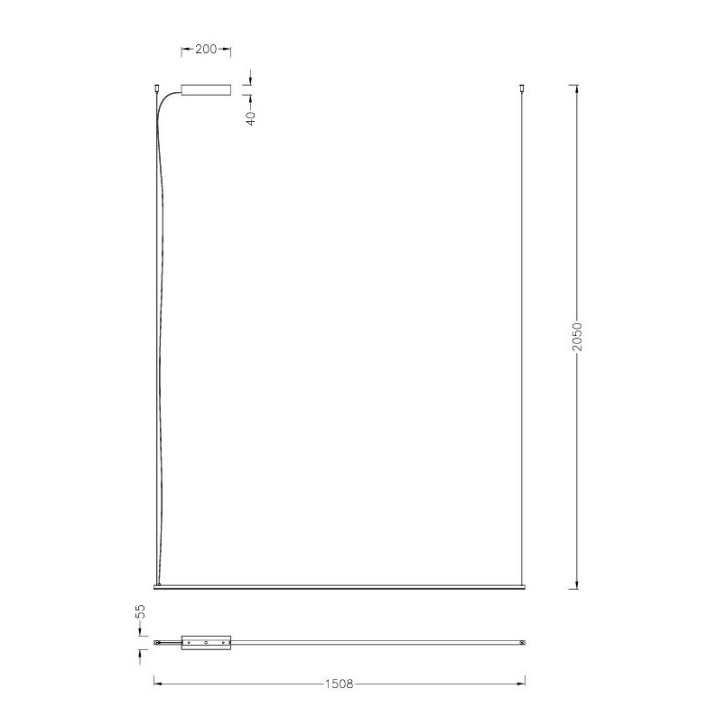 Lampa wisząca Longi LED 150cm - Minimalistyczny design, MaxLight