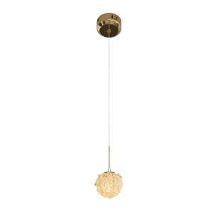 Lampa wisząca Rita LED | Kryształowa kula, złoto | Maxlight