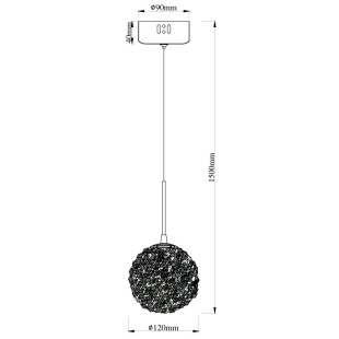 Lampa wisząca Rita LED | Kryształowa kula, złoto | Maxlight
