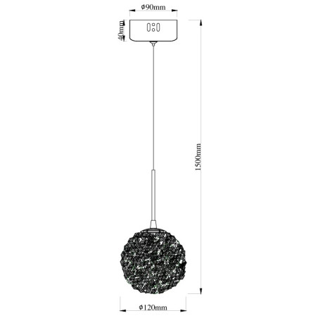 Lampa wisząca Rita LED | Kryształowa kula, złoto | Maxlight