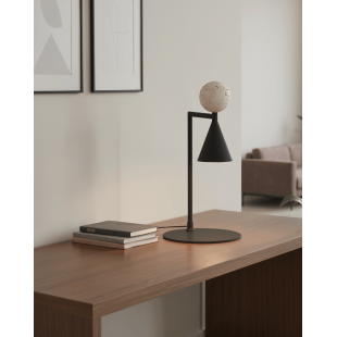 Lampa stołowa Bingo LED MaxLight | Czarny trawertyn | Retro