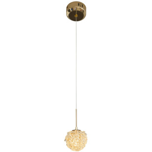 Lampa wisząca Rita LED | Kryształowa kula, złoto | Maxlight