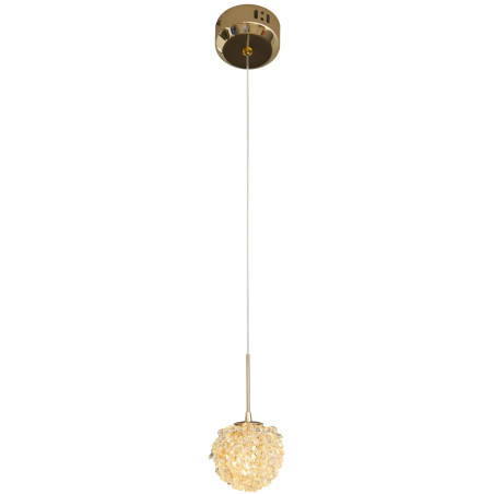 Lampa wisząca Rita LED | Kryształowa kula, złoto | Maxlight