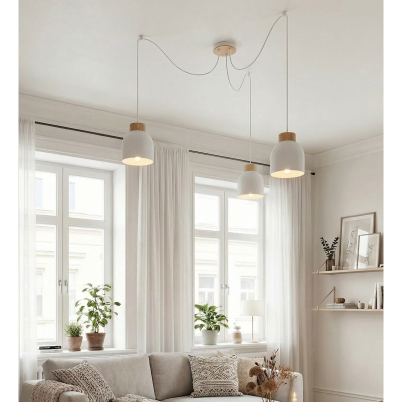 Lampa wisząca Kru Emibig | Skandynawski design, 3 punkty