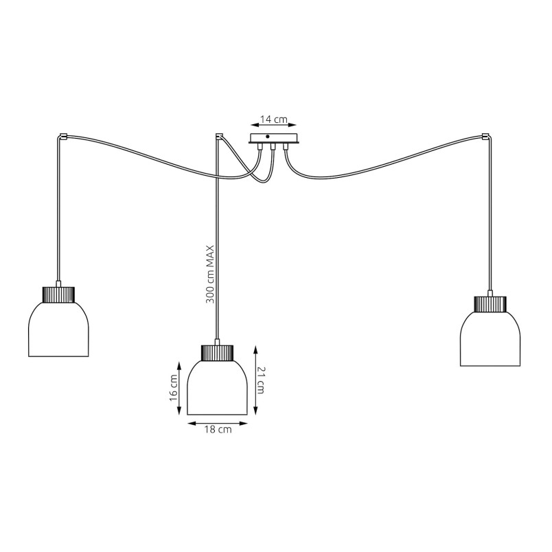 Lampa wisząca Kru Emibig | Skandynawski design, 3 punkty