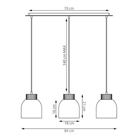 Lampa wisząca Vigo 84cm | Emibig | Skandynawski design