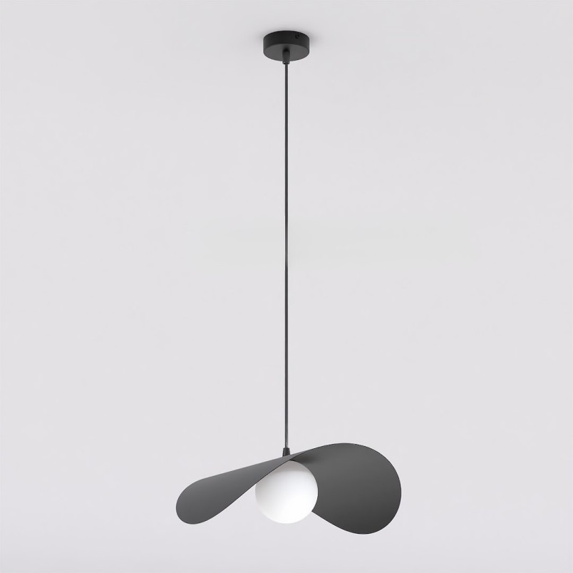 Lampa wisząca kula Ritual Emibig | Czarno-biała, 40cm