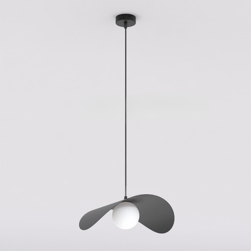 Lampa wisząca kula Ritual Emibig | Czarno-biała, 40cm
