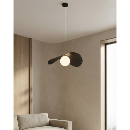 Lampa wisząca kula Ritual Emibig | Czarno-biała, 40cm