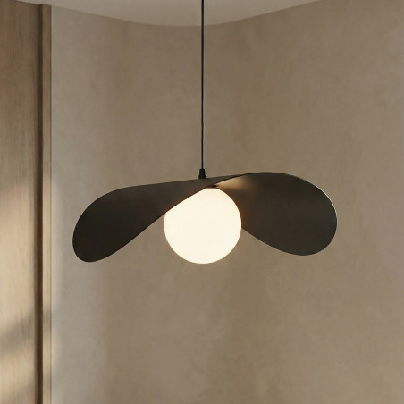 Lampa wisząca kula Ritual Emibig | Czarno-biała, 40cm