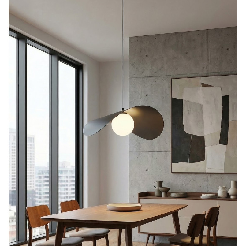 Lampa wisząca kula Ritual Emibig | Czarno-biała, 40cm
